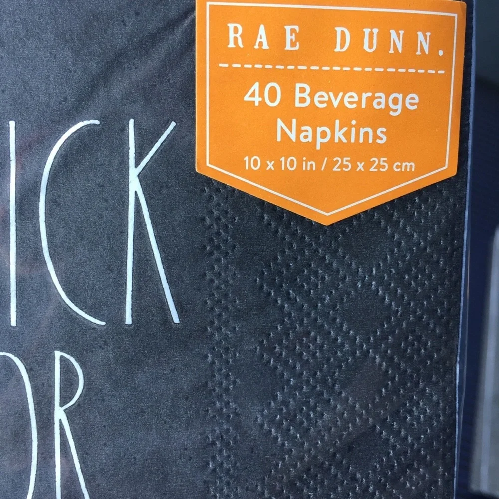 2 packs Rae Dunn Cocktail Napkins Halloween Black
